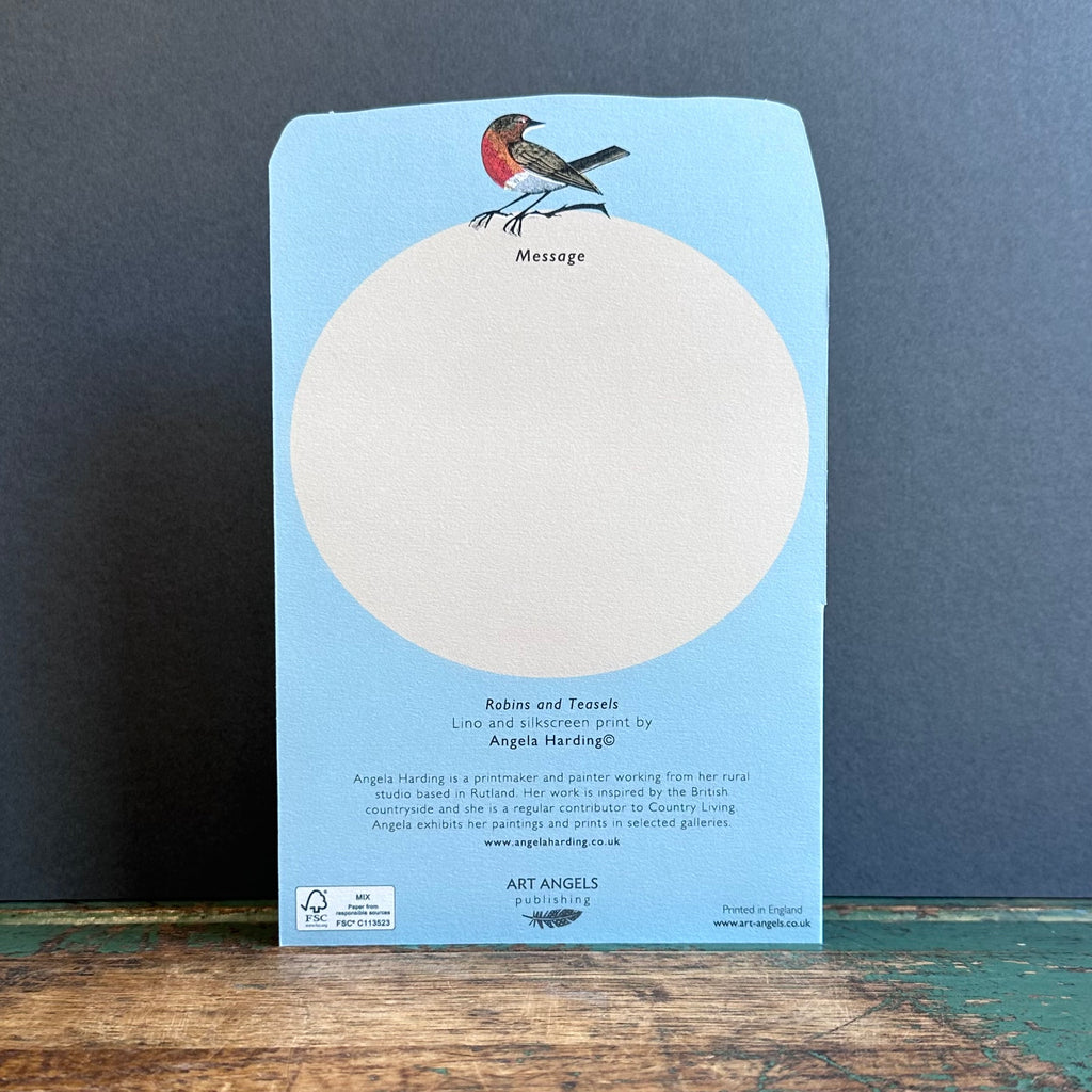 Die-Cut Card - Angela Harding - Robins and Teasels