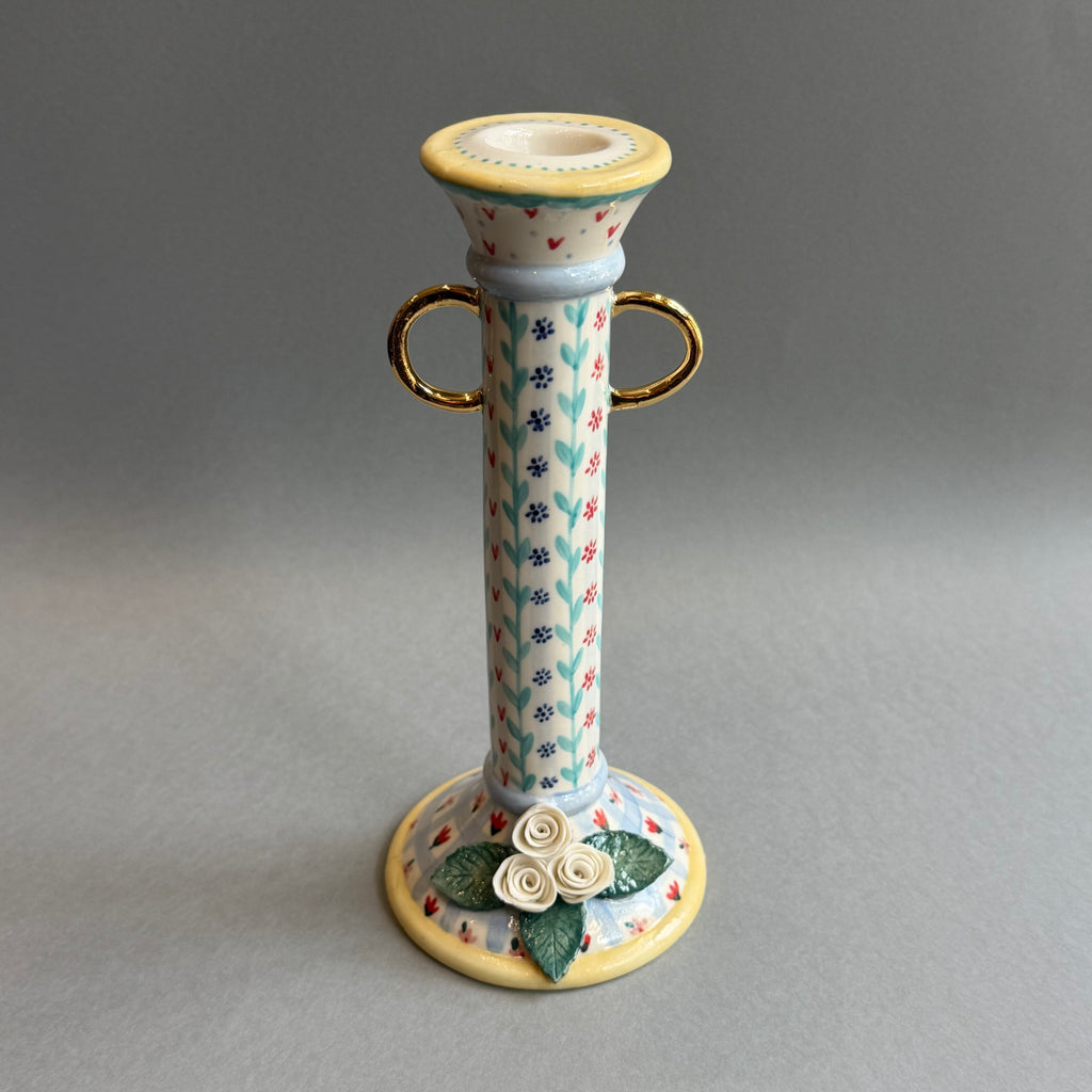 Porcelain Tall Candlestick Holder