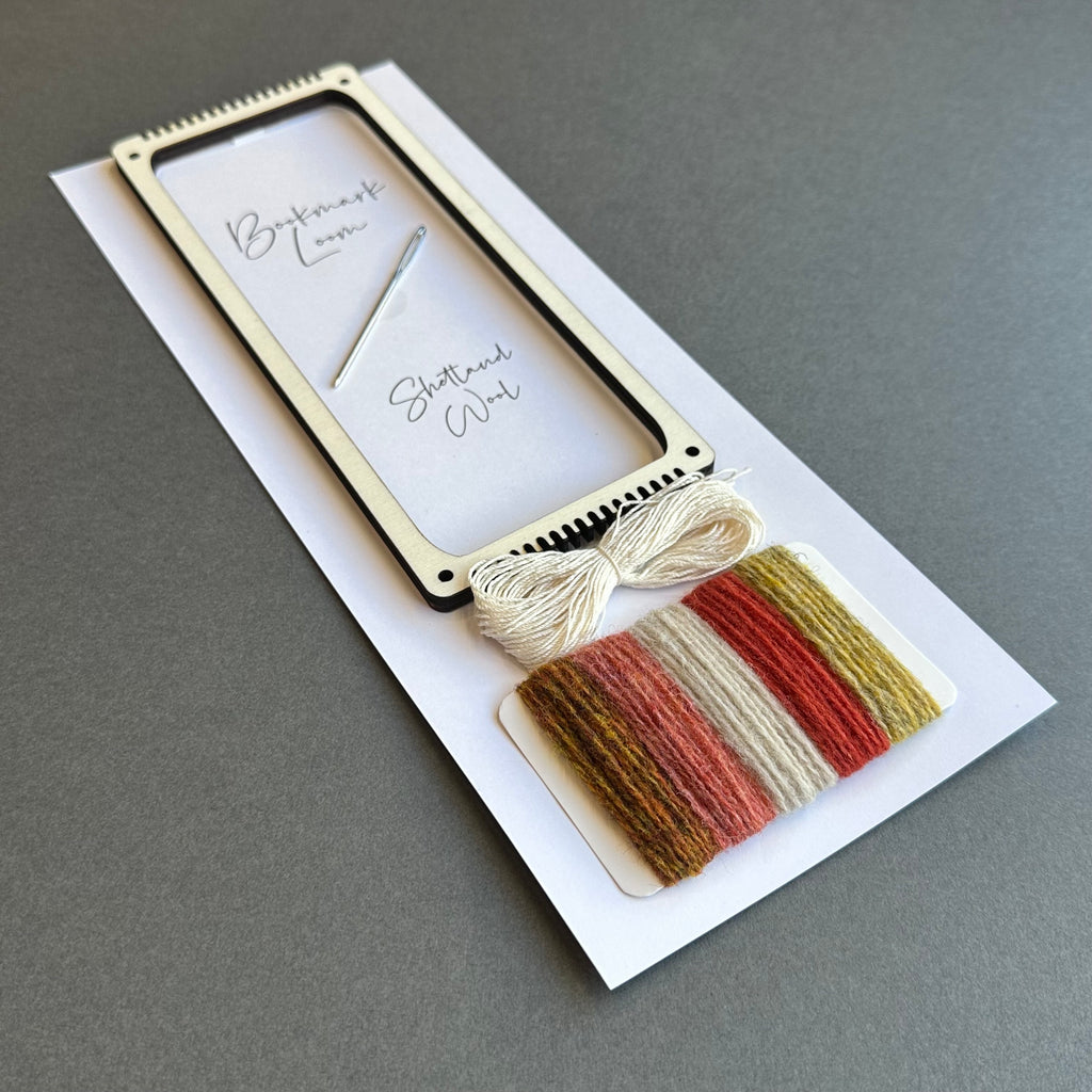 Bookmark Loom - Shetland Wool - Oranges