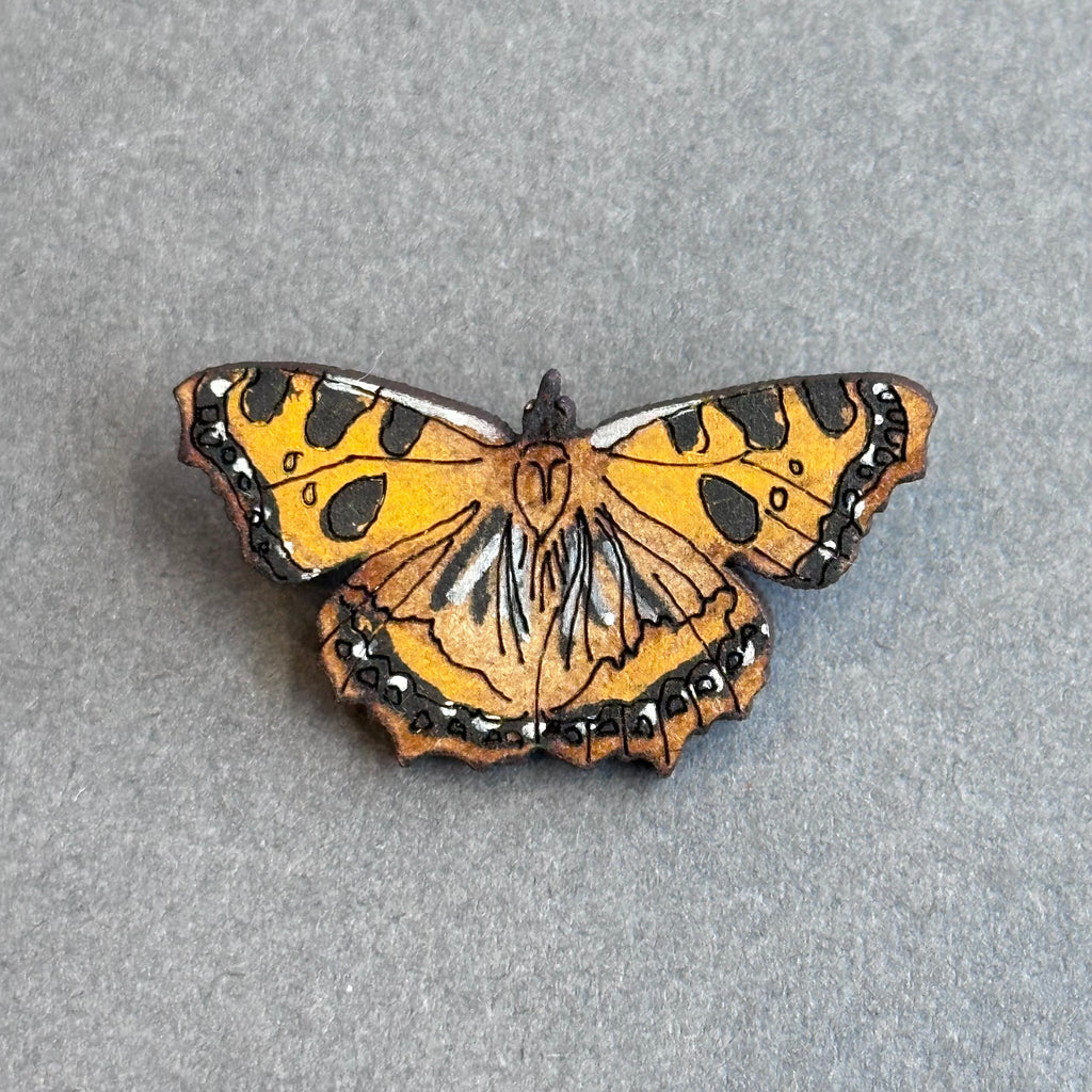 Mini Pin Brooch - Tortoiseshell Butterfly