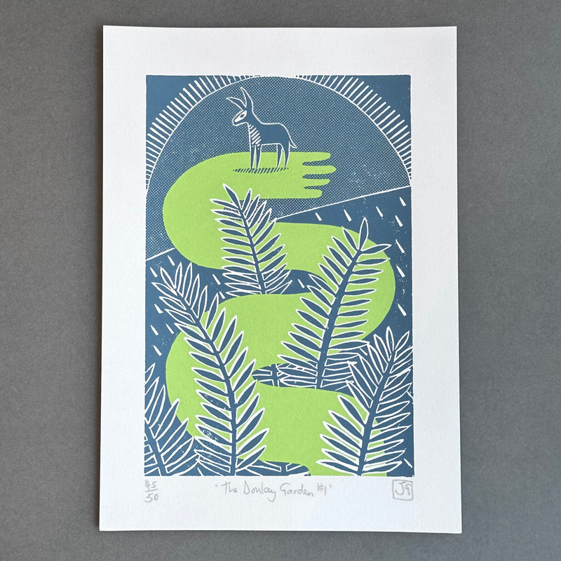A4 - The Donkey Garden No. 1 - Screen Print - Unframed