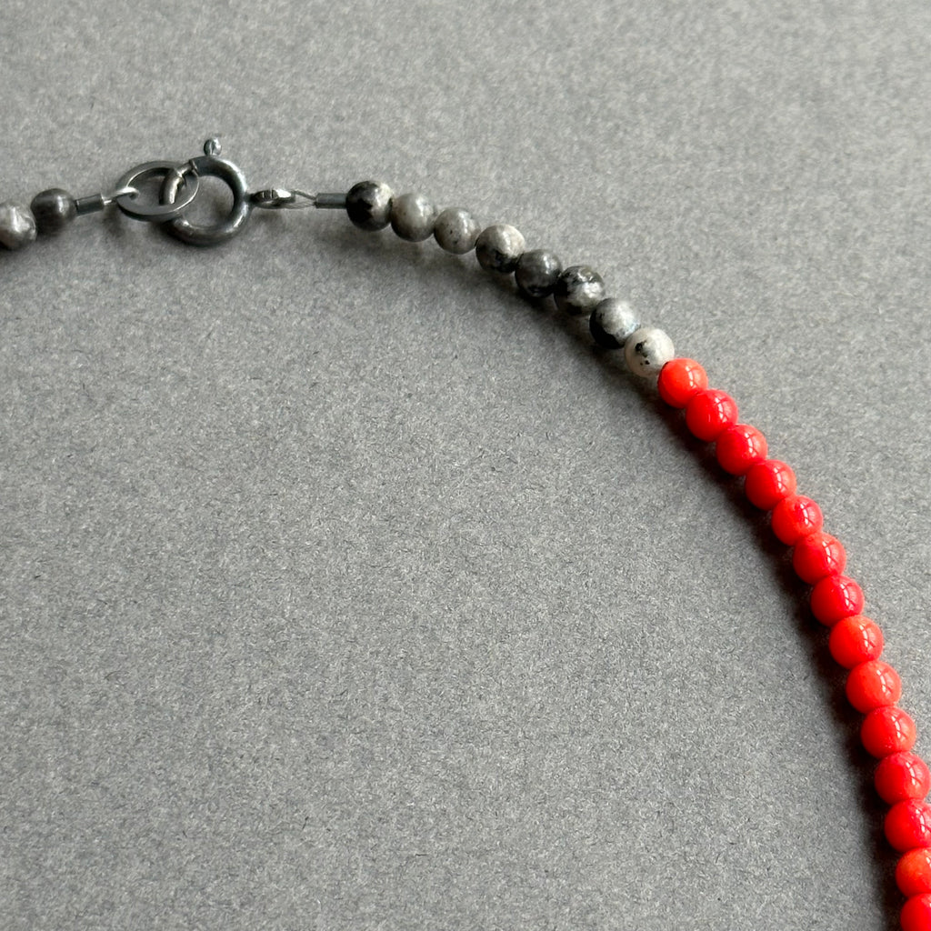 Pendant - Inlaid with Beaded Necklace