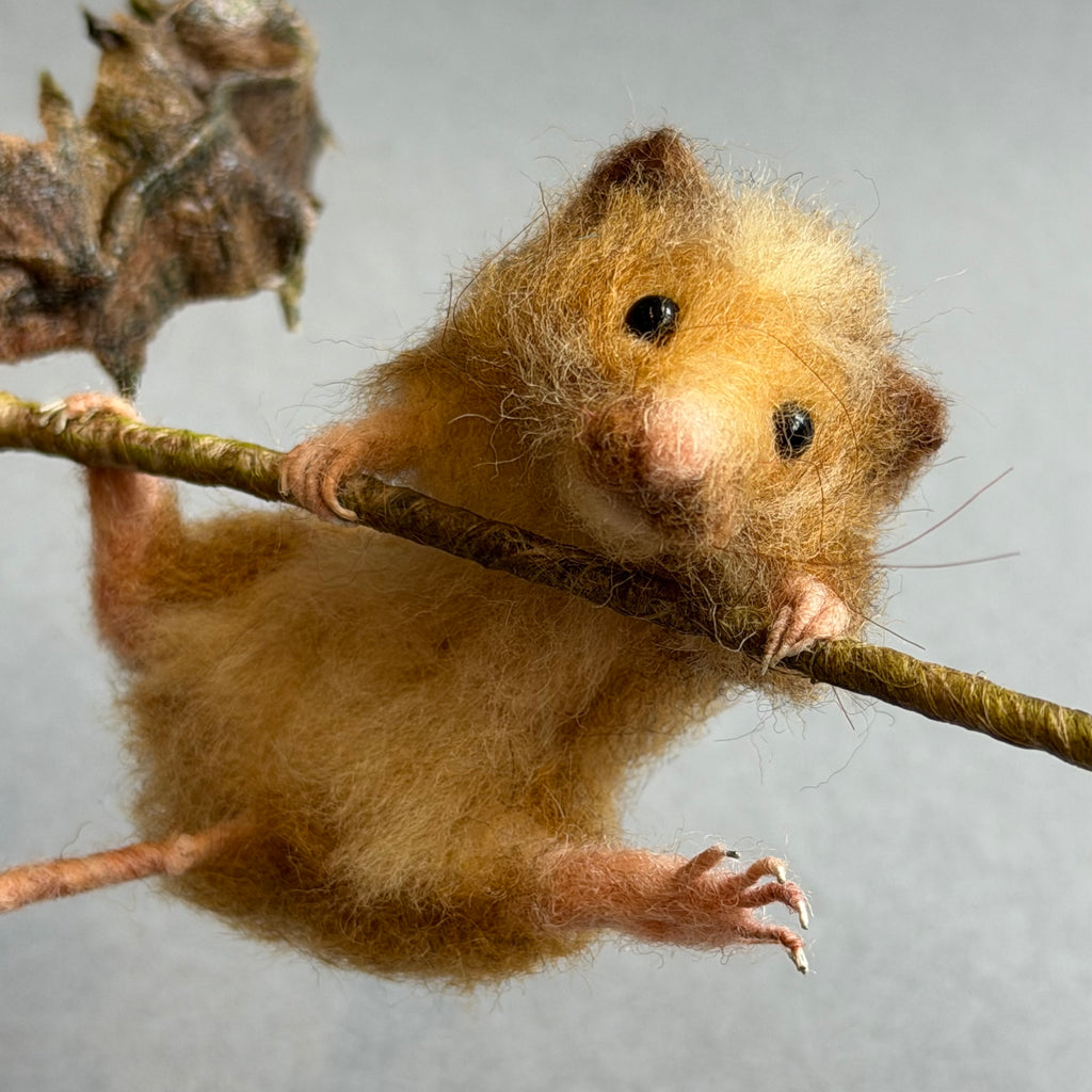 Needle Felted ‘Willoughby’ Mouse with a Thistle