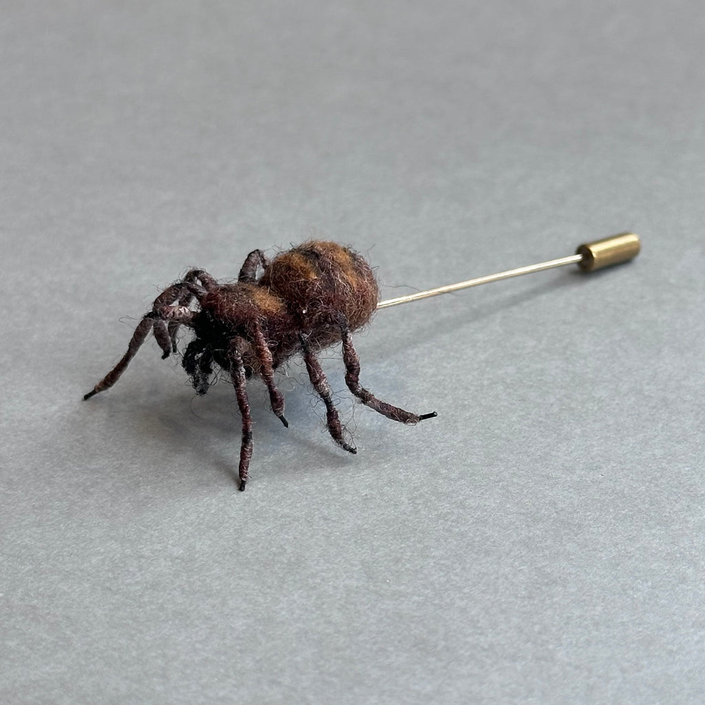 Needle Felted ‘House Spider Pin’