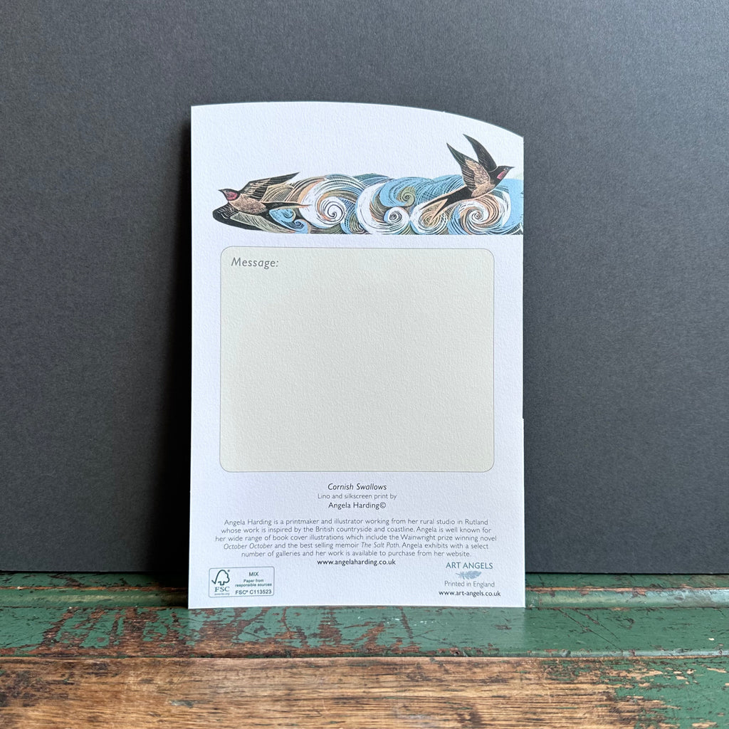 Die-Cut Card - Angela Harding - Cornish Swallows