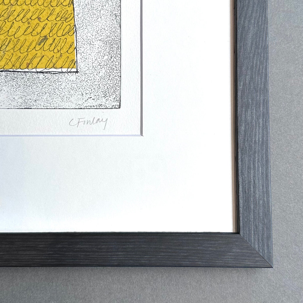 Etching - Conversation #2 - Yellow - Framed