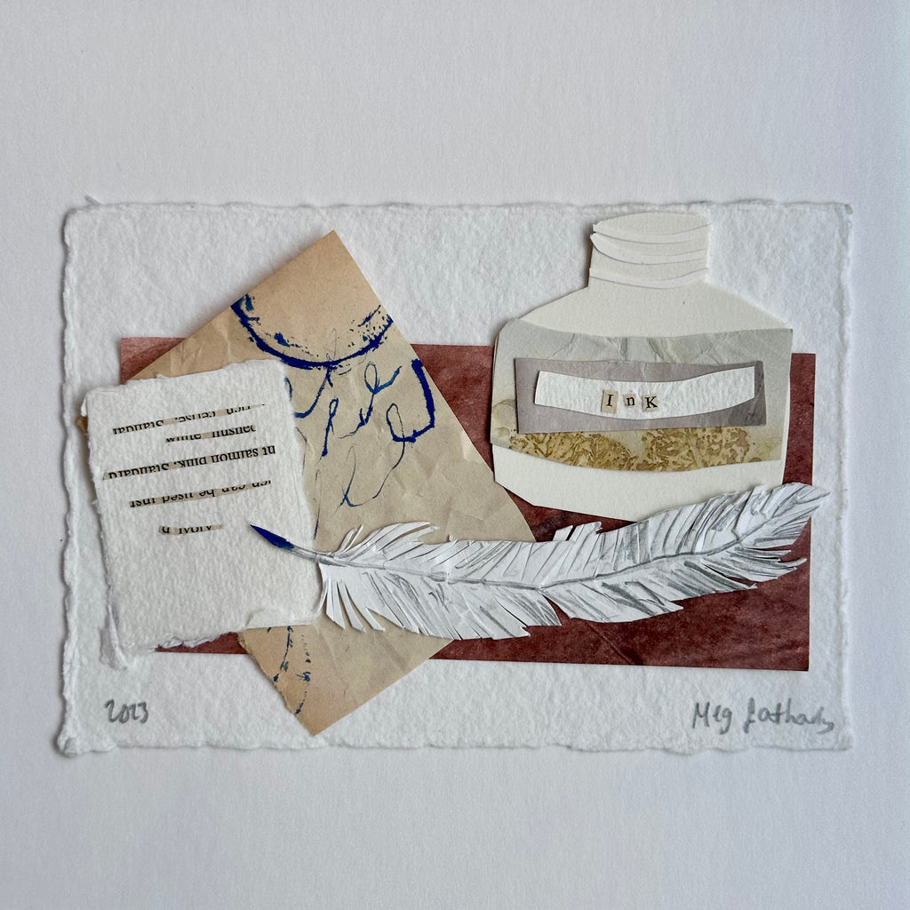 Original Collage - Ink Bottle - Framed