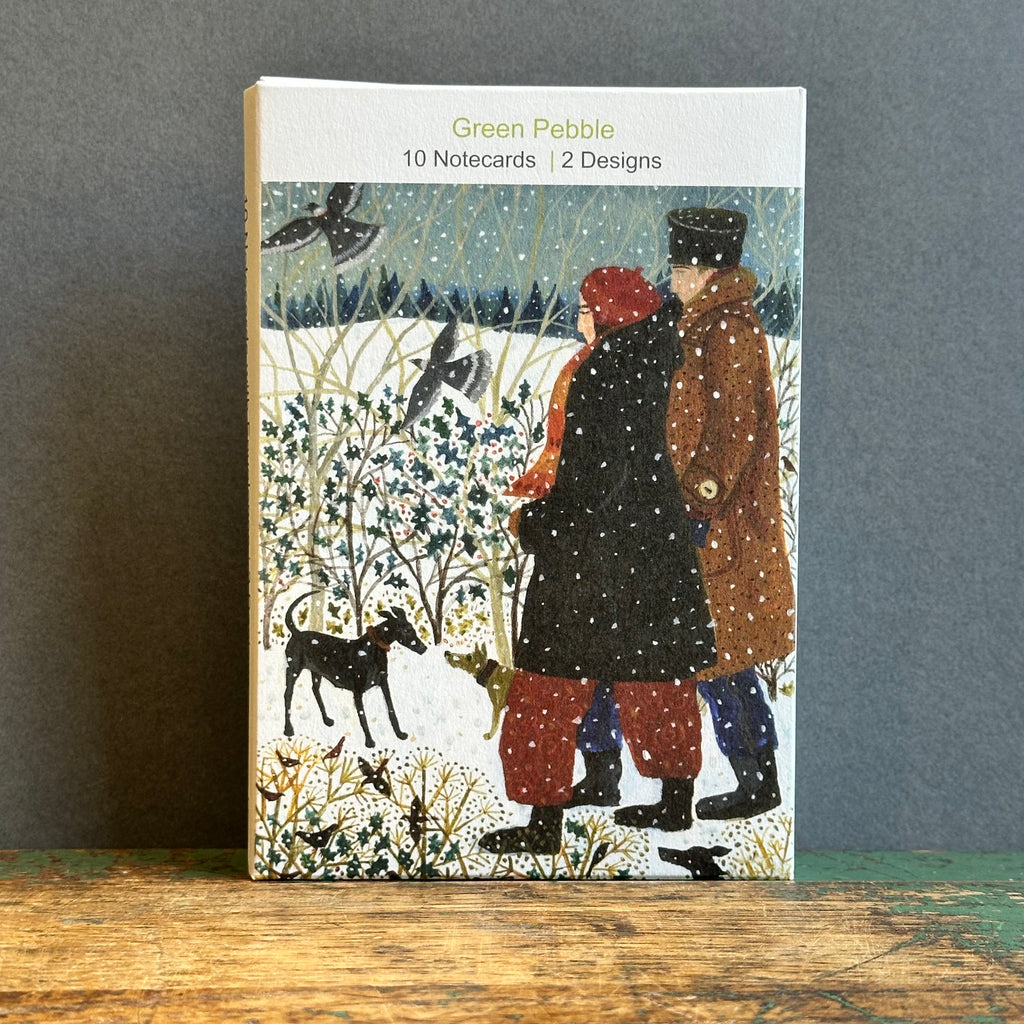 Note Pack - Set of 10 - Dee Nickerson - Winter Walks With Dogs & Collecting the Post