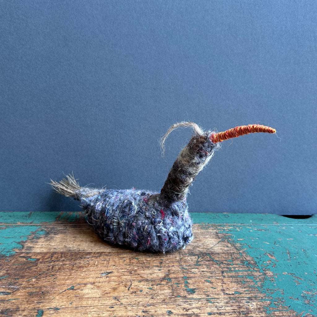 Textile Sculpture ‘Violet the Crested Swimming Bird’