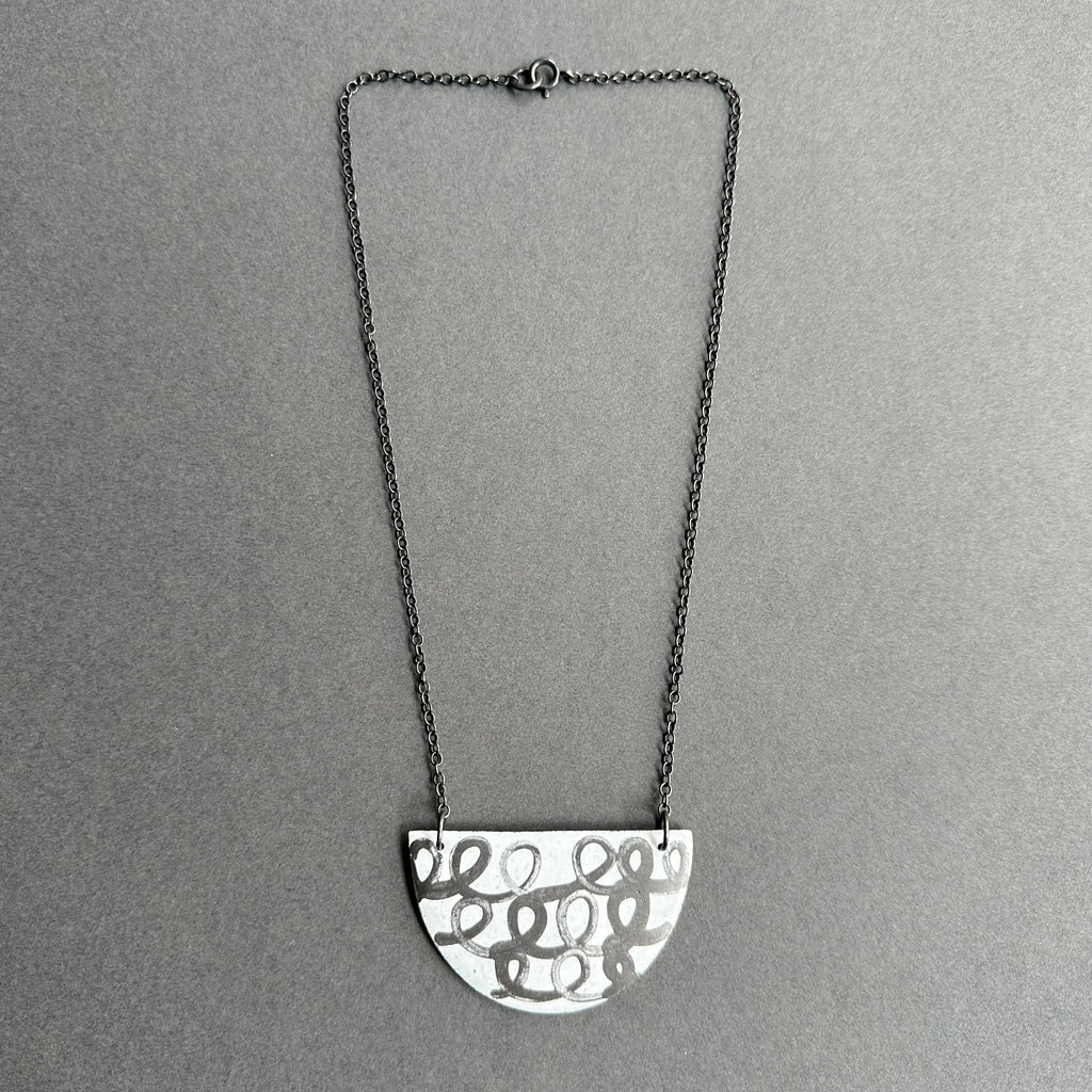 Pendant - Enamelled Half Circle