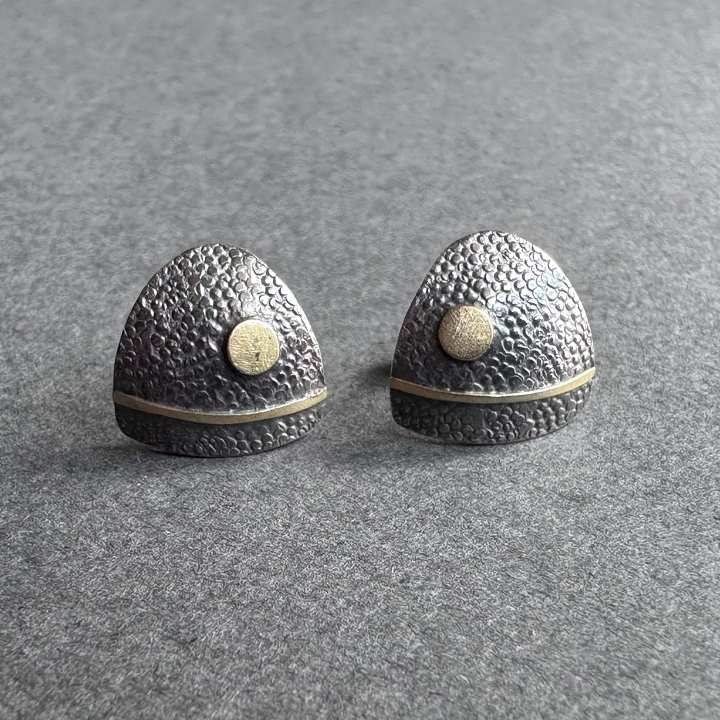 Bug Studs - Oxidised Silver & Gold