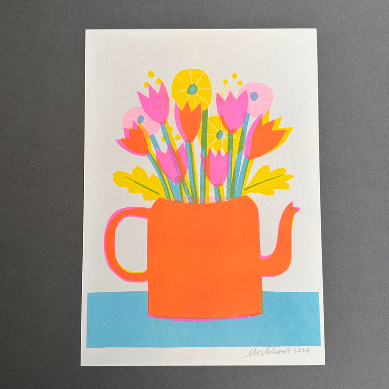 Risograph Art Print A4 'Teapot'