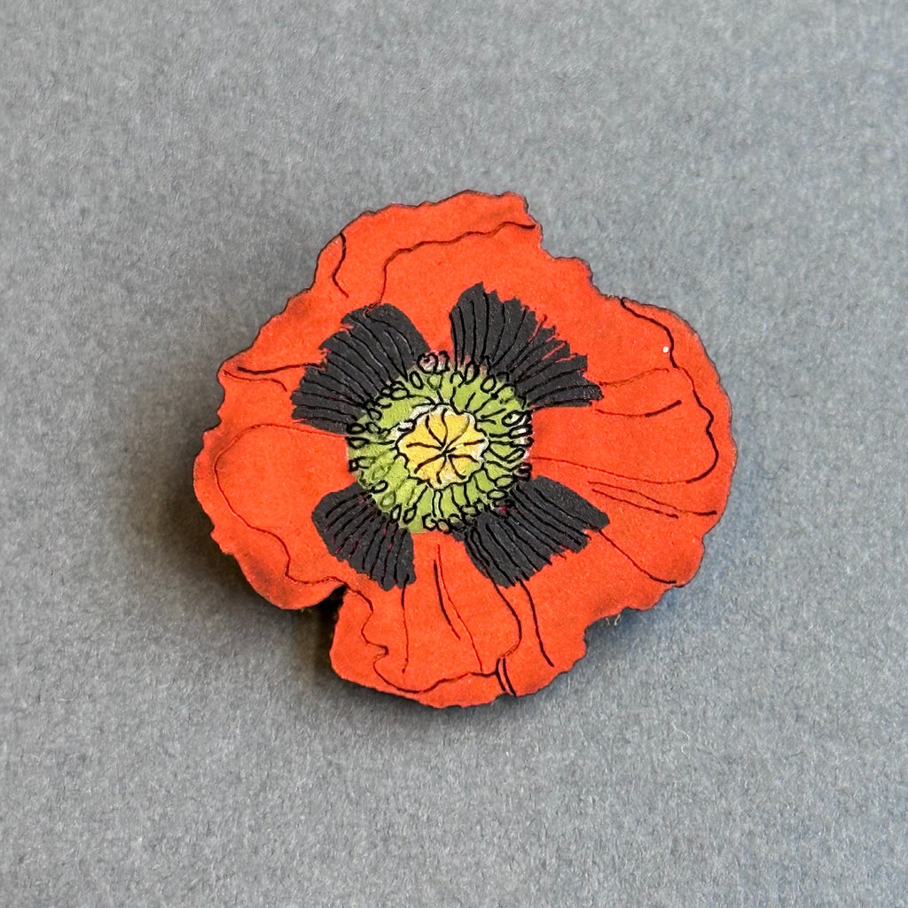 Mini Pin Brooch - Poppy