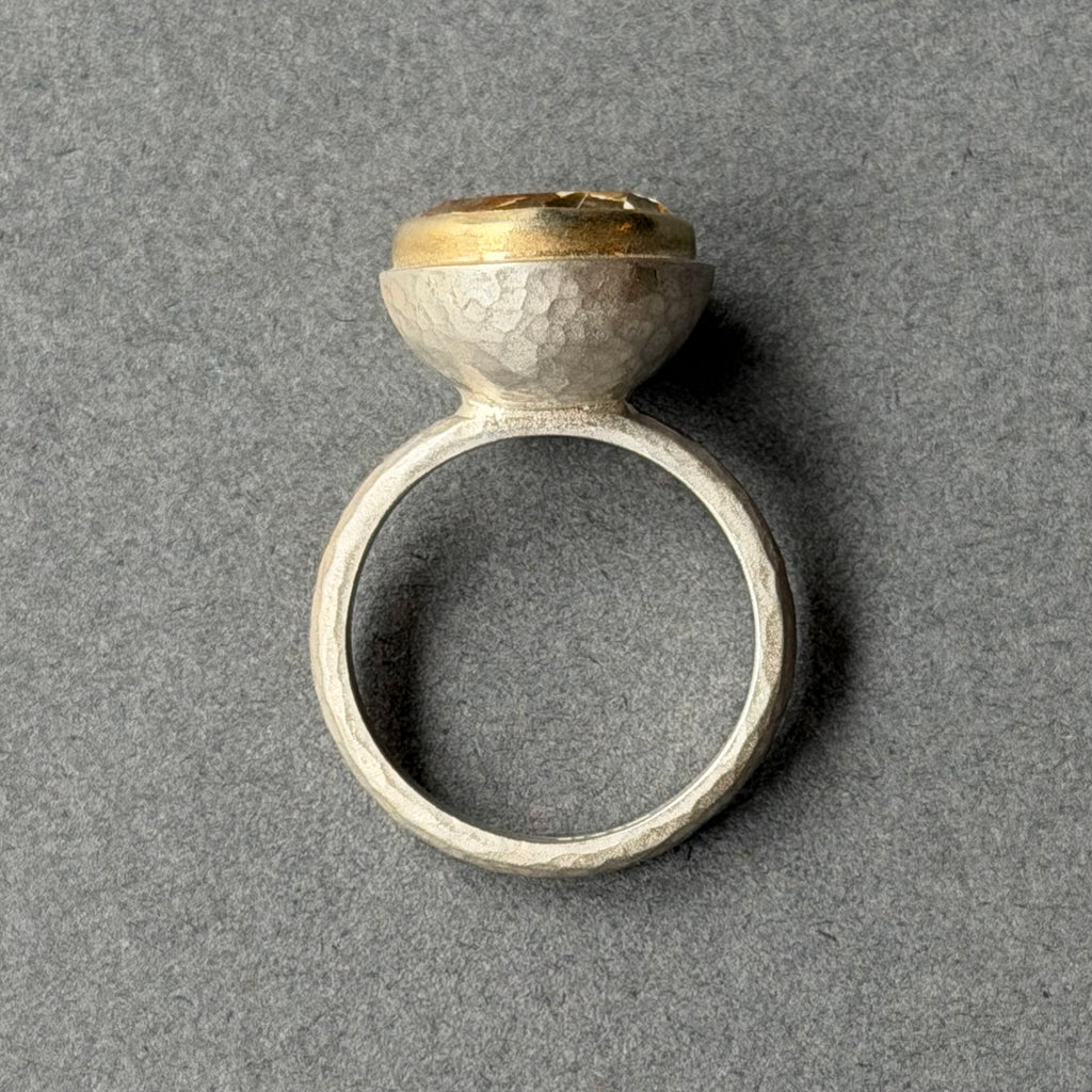 Ring - 12mm - Silver, Gold & Citrine