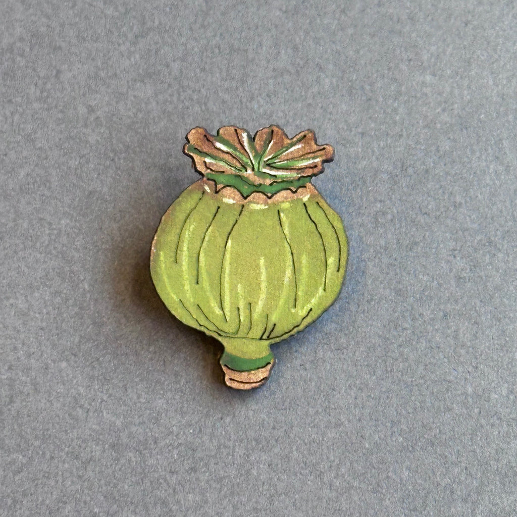Mini Pin Brooch - Poppy Head
