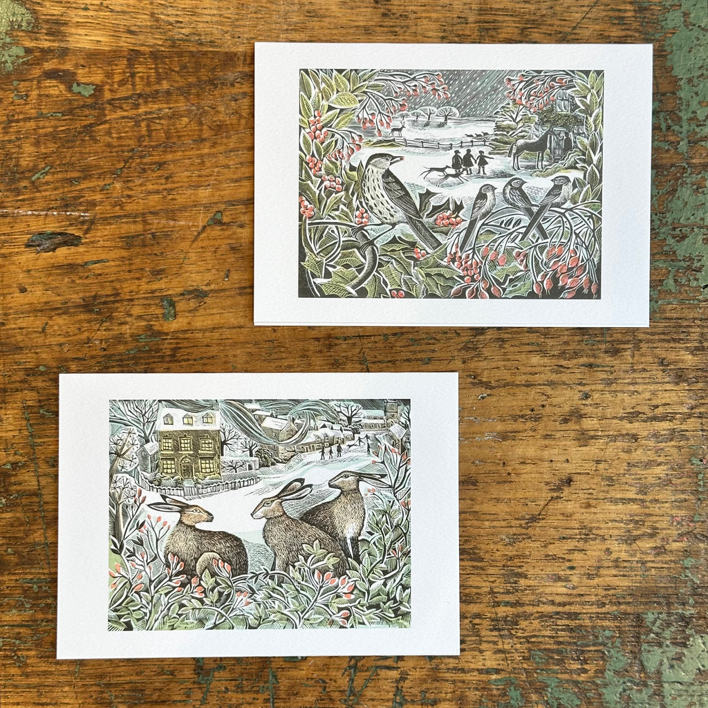 Notecards - Angela Harding - Holly Hedge/We Three Hares