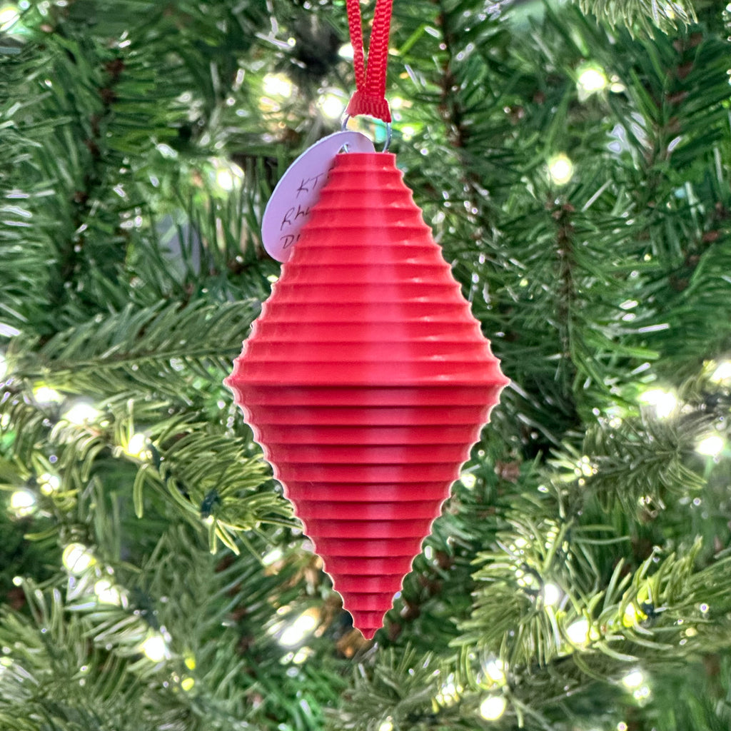 3D Printed Bauble - Rhubarb - Diamond