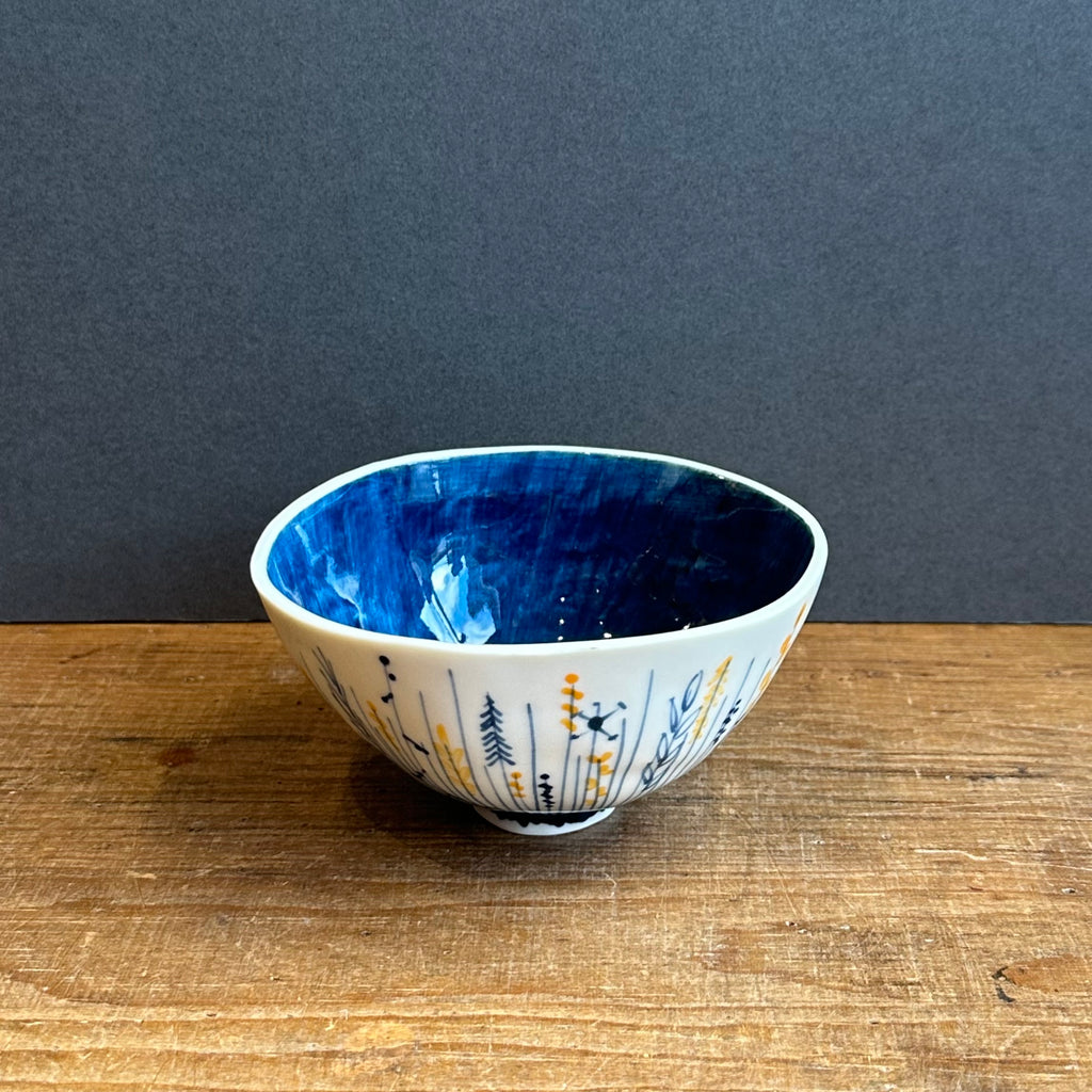 Meadow Pattern Bowl - Indigo