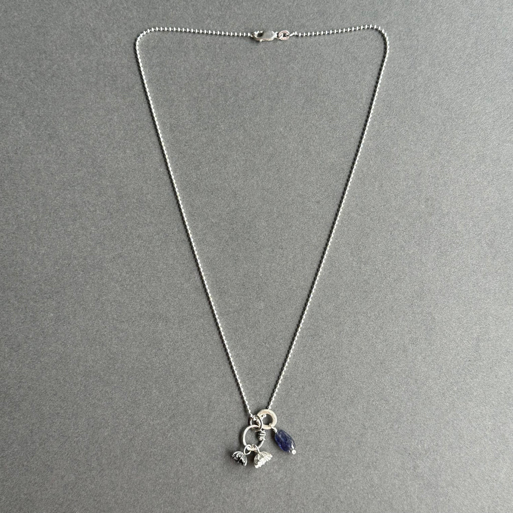 Poppy Seed Necklace - Silver & Blue Sapphire