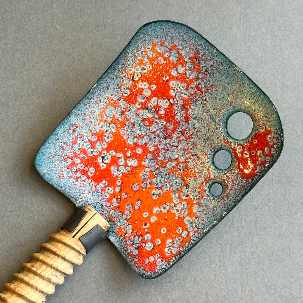 Decorative Enamel Spoon 'Large Wooden Screw’