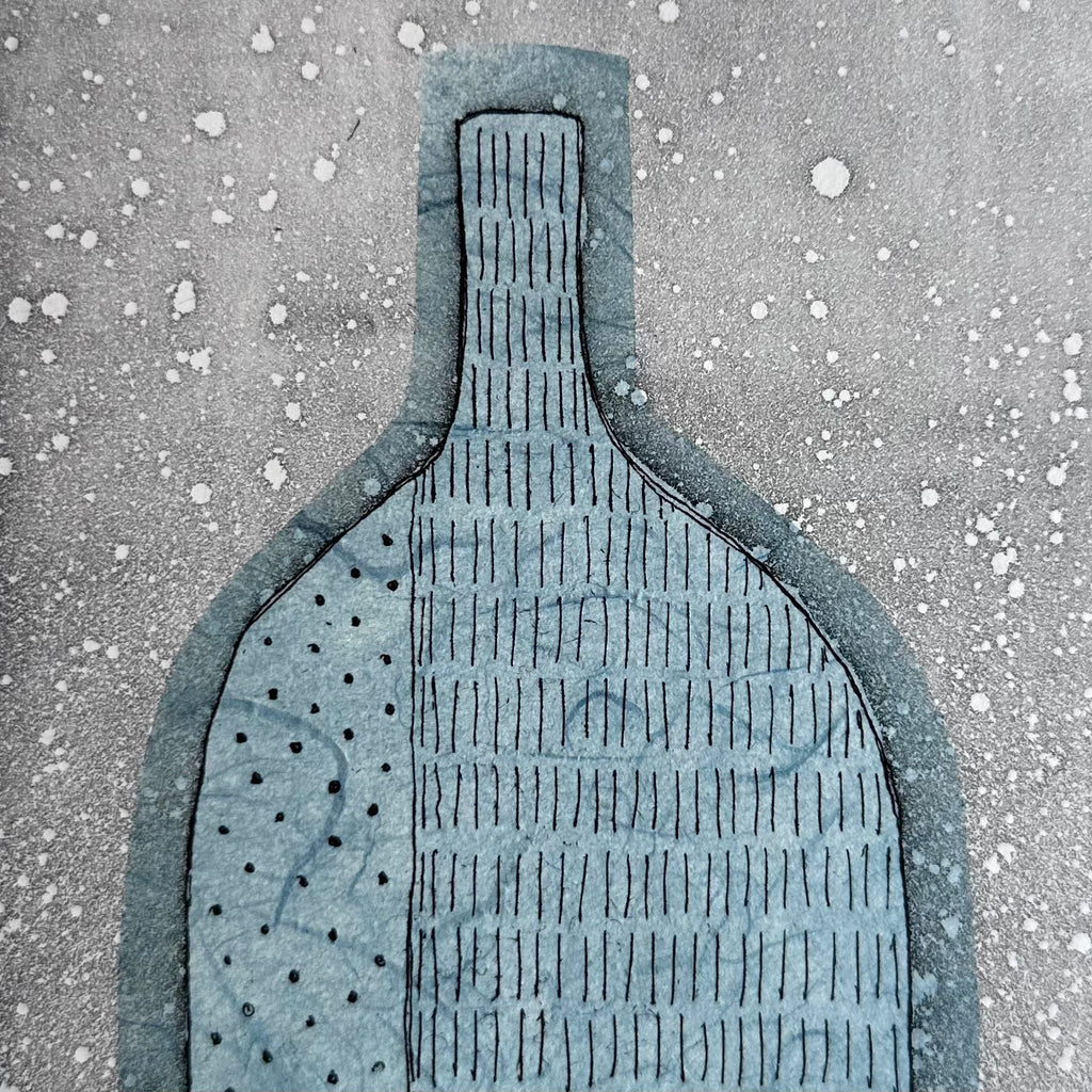 Etching -Conversation #5 - Blue - Unframed