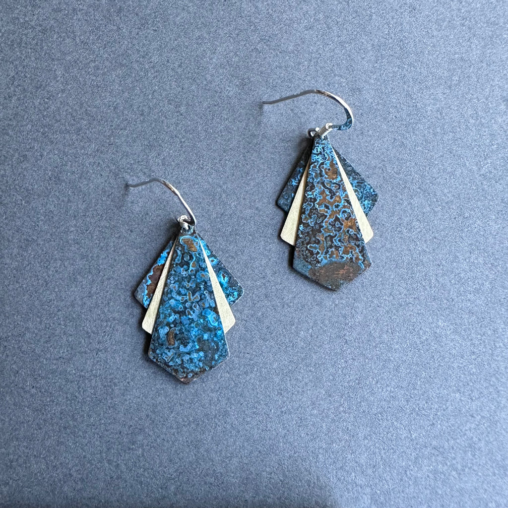 Art Deco Triple Drop Earrings