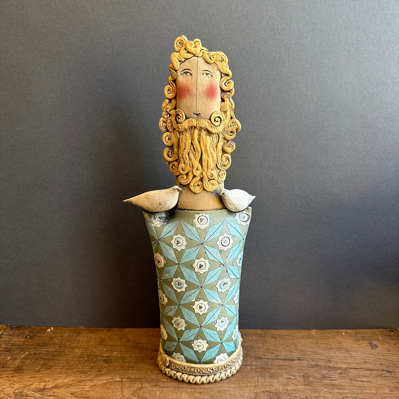 Tall Ceramic Figure 'Ivan with Horace & Peg ’