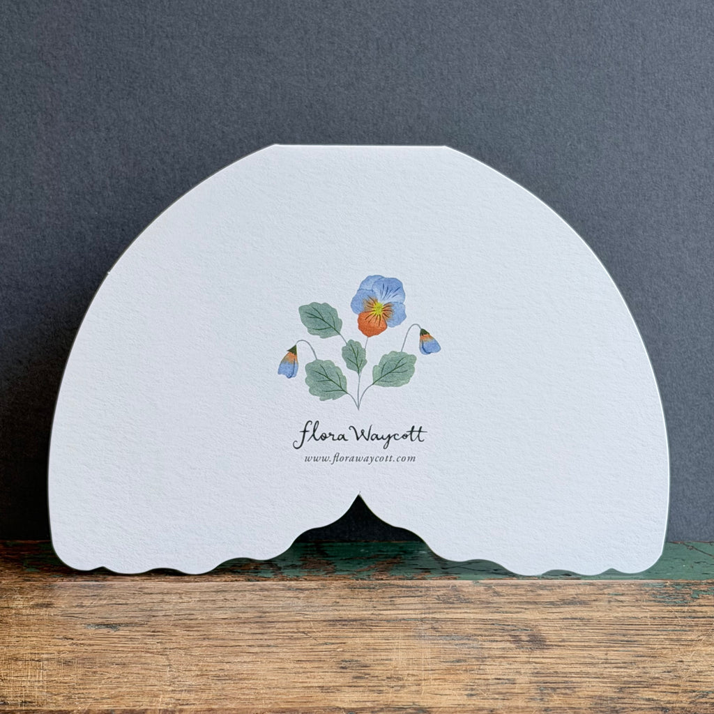 G/Card - Floral Moth Shaped Card - Blue