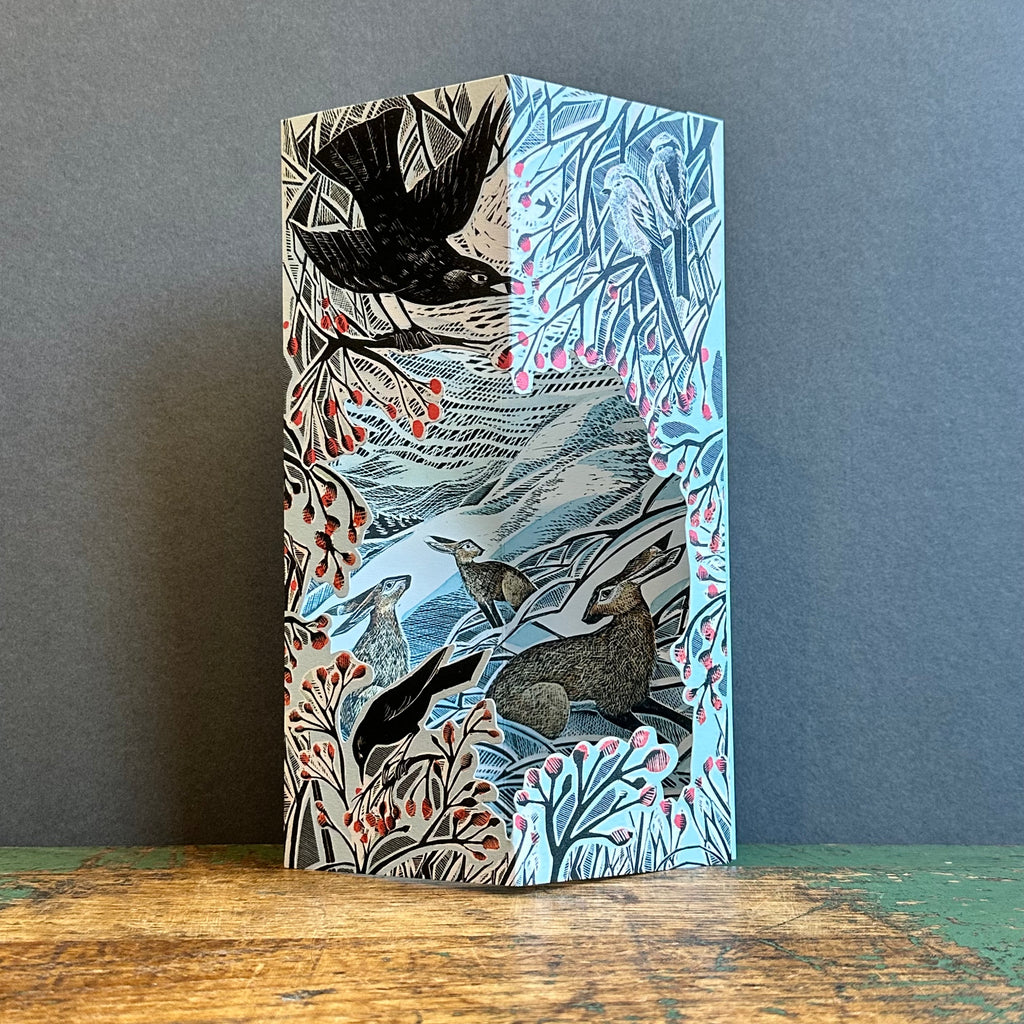 Die-Cut Card - Angela Harding - Hares In Conversation