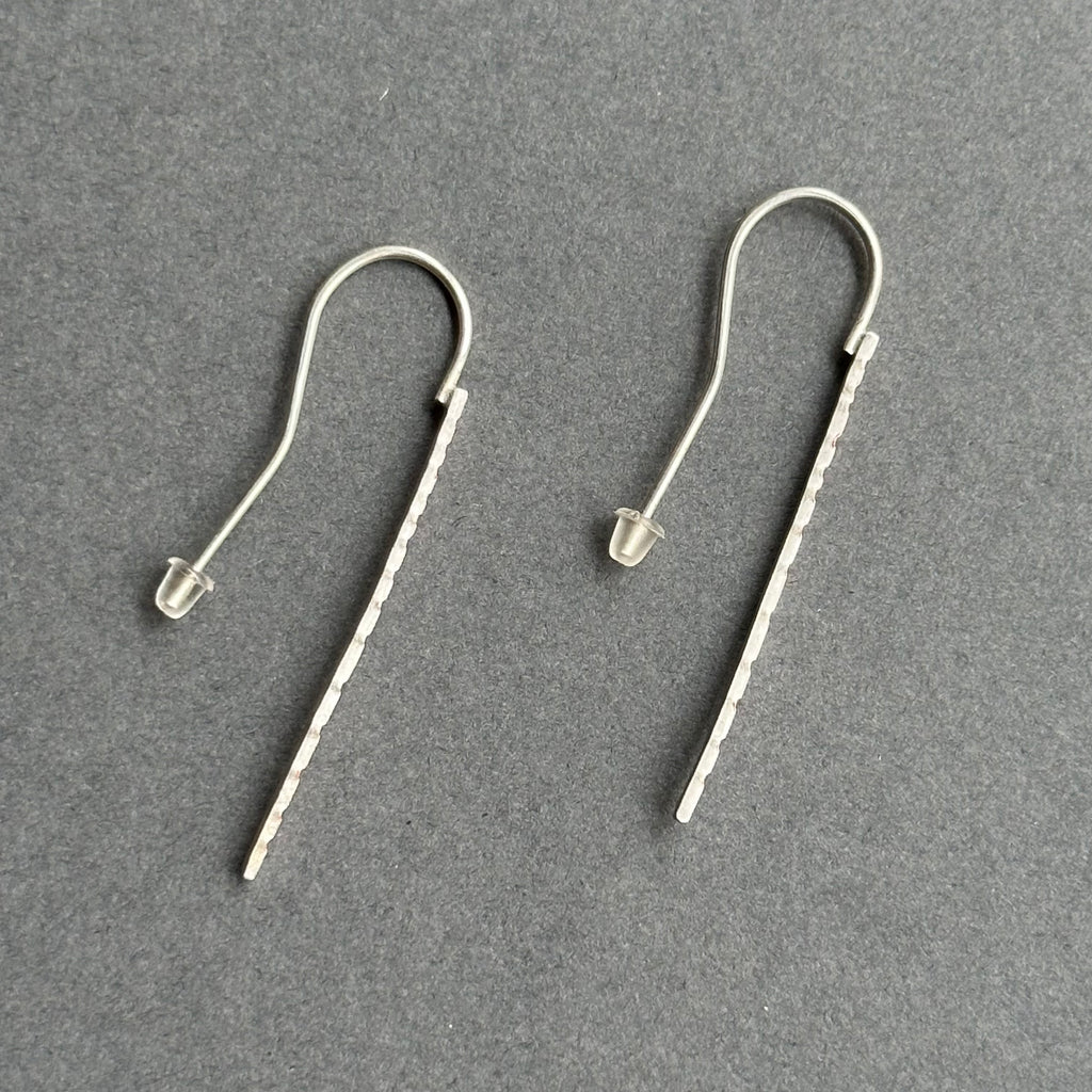 Earrings Long Red Stripy Drops