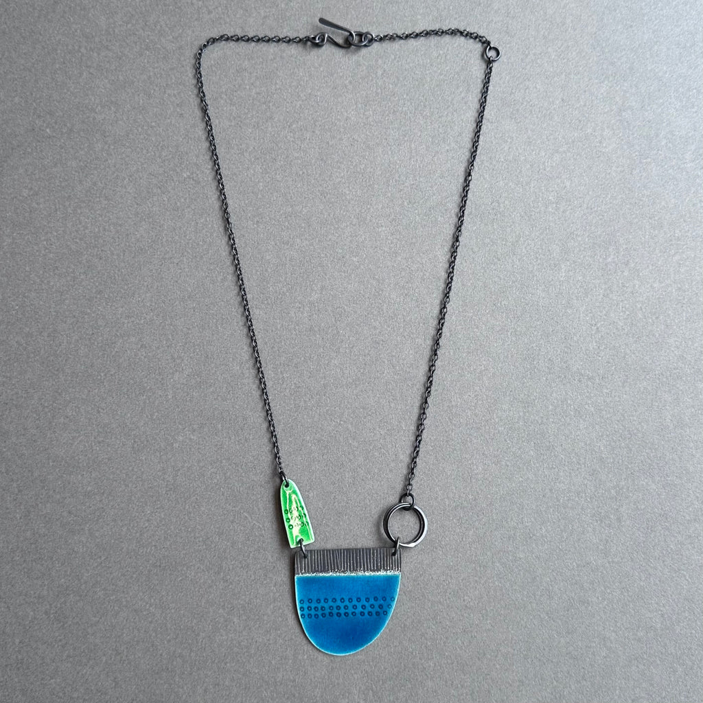 Neckpiece - Tidal - Blue & Green Enamel