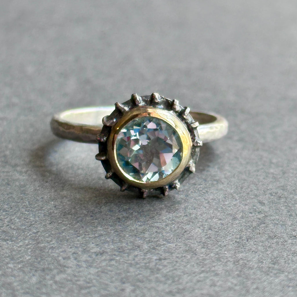 Ring - Silver, Gold & Topaz