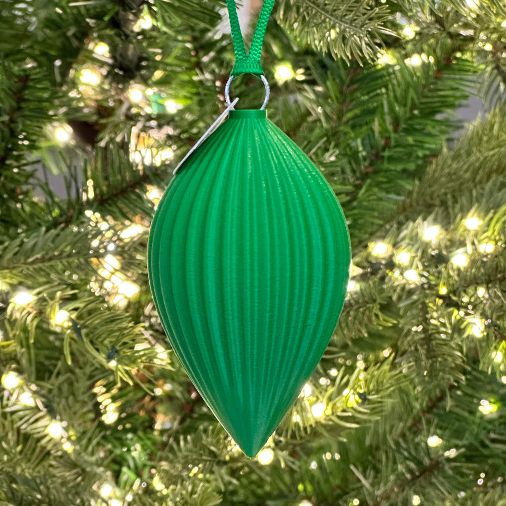 3D Printed Bauble - Emerald - Droplet