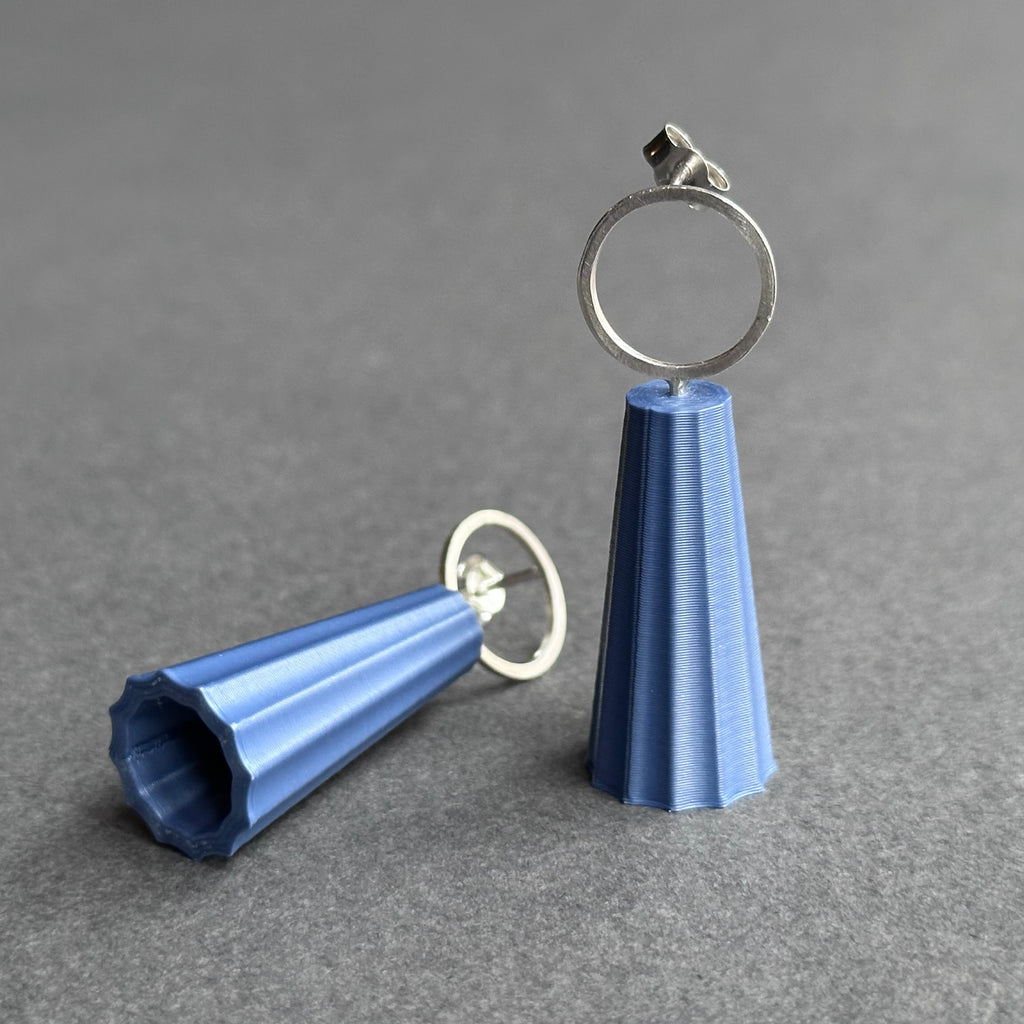 Form Earrings - Silver Circle - Large - Lavender