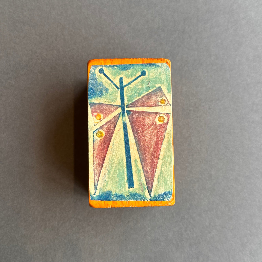 Collagraph Block ‘Butterfly’ Cherry/Blue/Orange