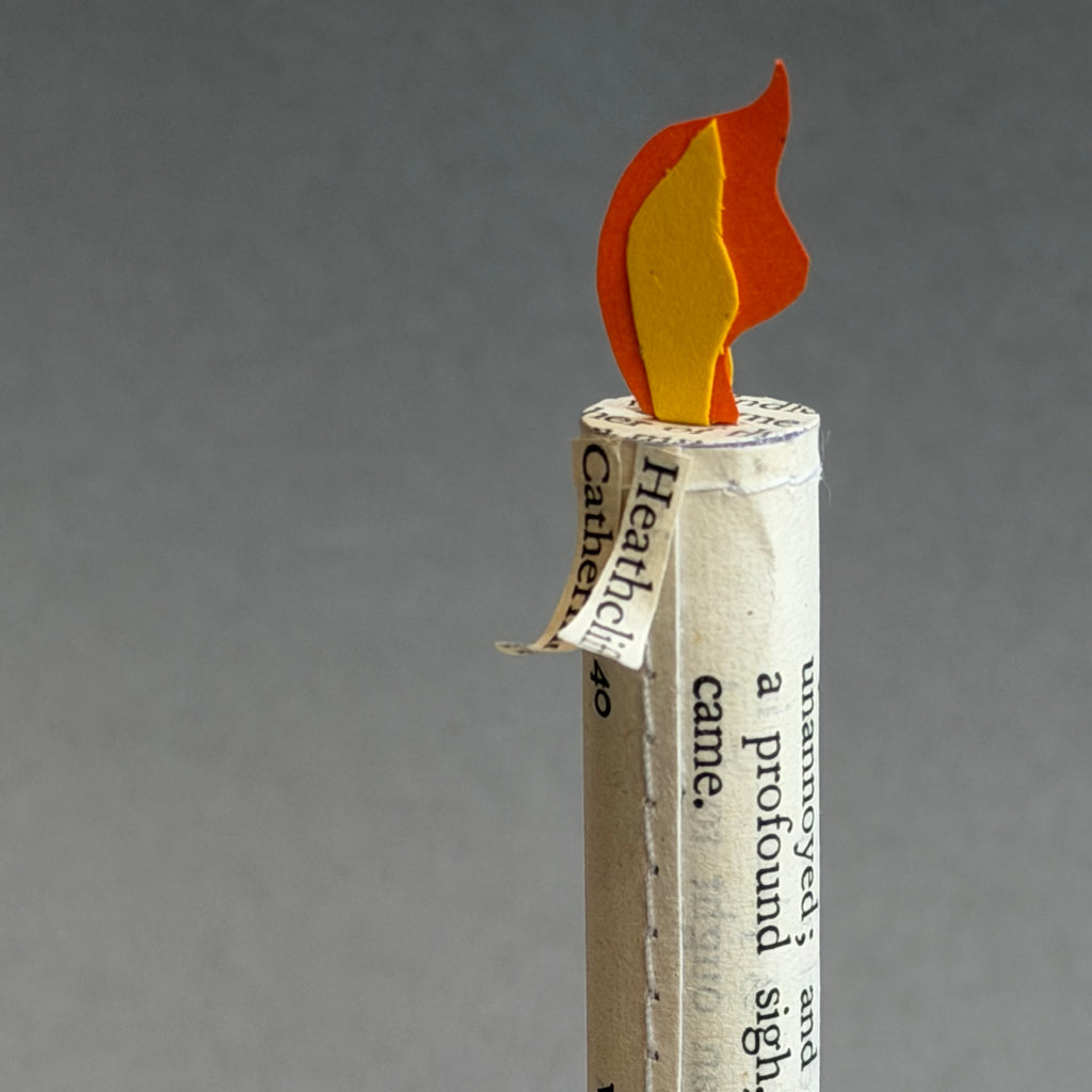 Stitched Paper Wee Willie Winkie Candle Holder & Candle - Brontë