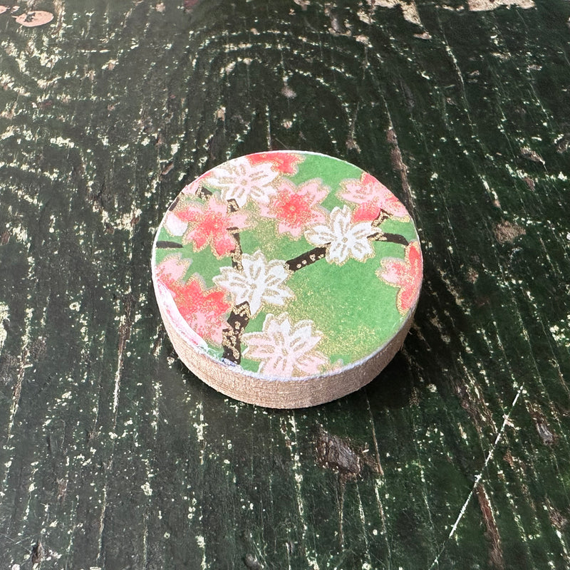 Draughts Brooch Coral Jade