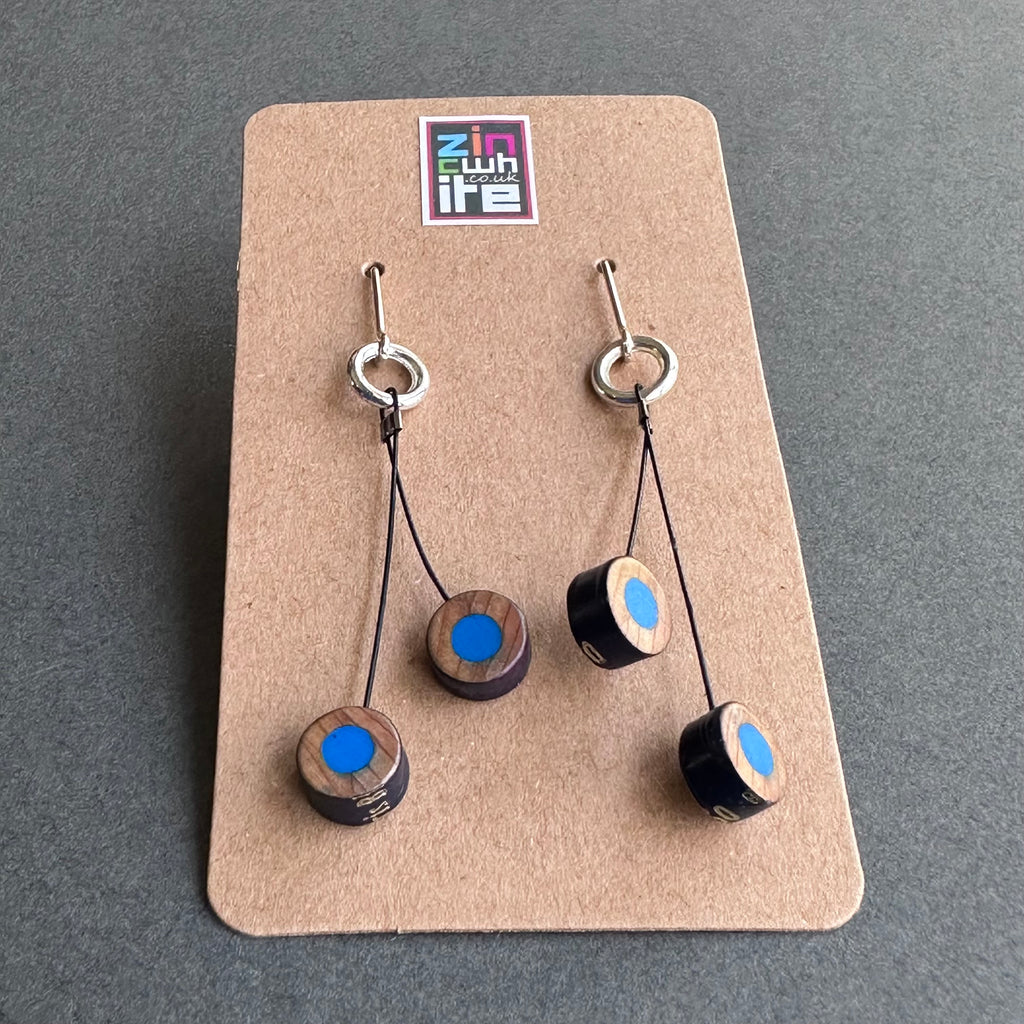 Cherry Pencil Earrings - Blue