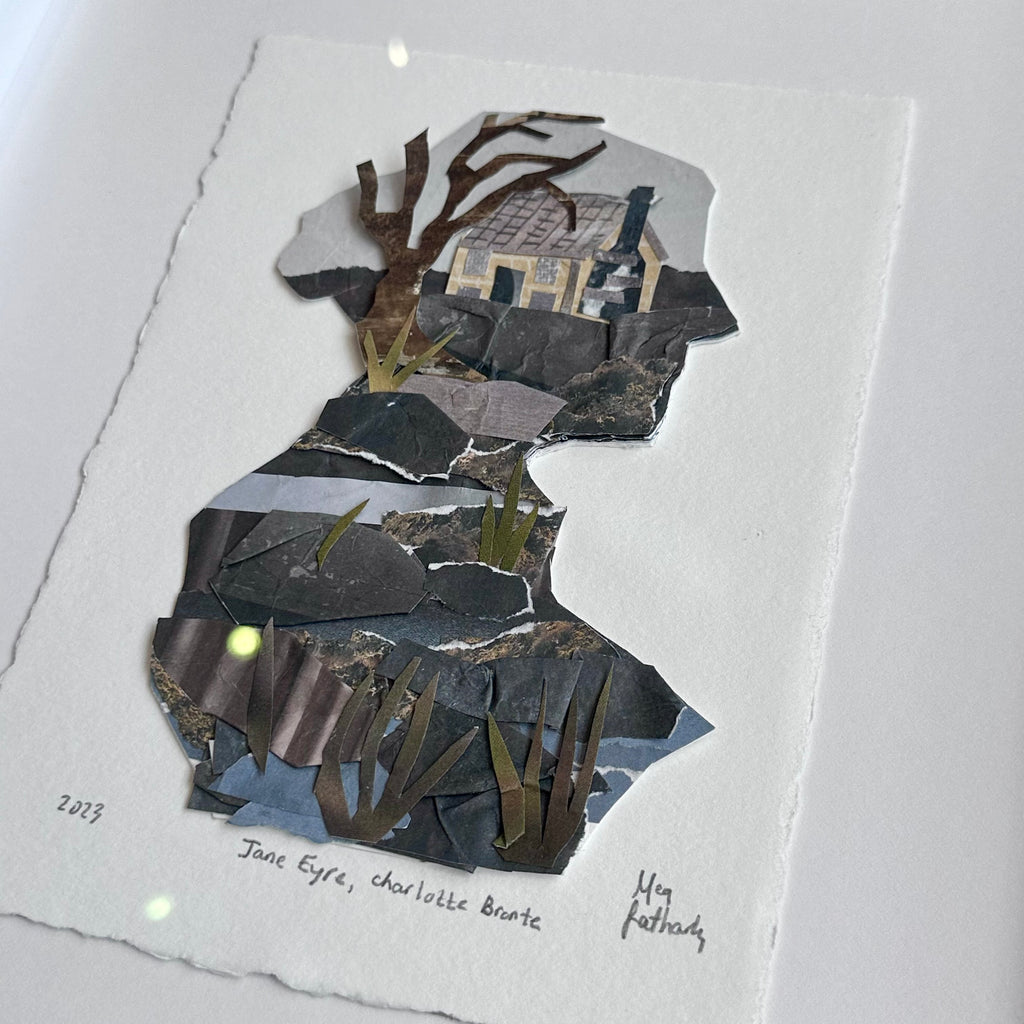 Original Collage - Jane Eyre Silhoutte - Framed
