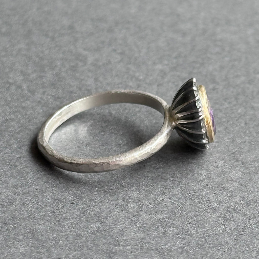 Ring - Silver, Gold & Amethyst