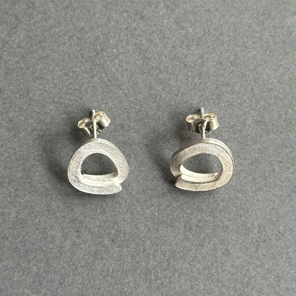 Earrings - Silver Wrap Over Studs