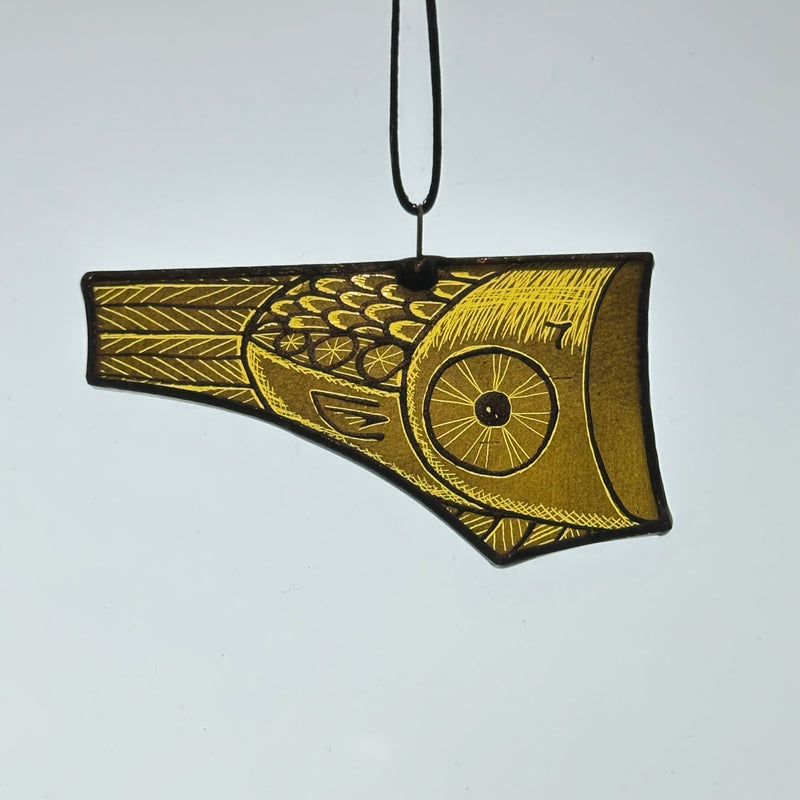 Stained Glass - Fish - Tiny (Gold) #C