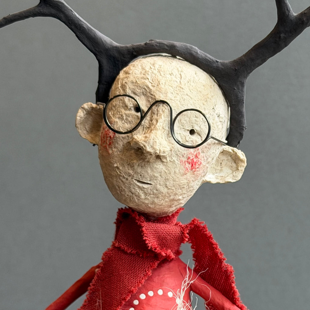 Paper Mache Sculpture ‘Ivor with Antlers’