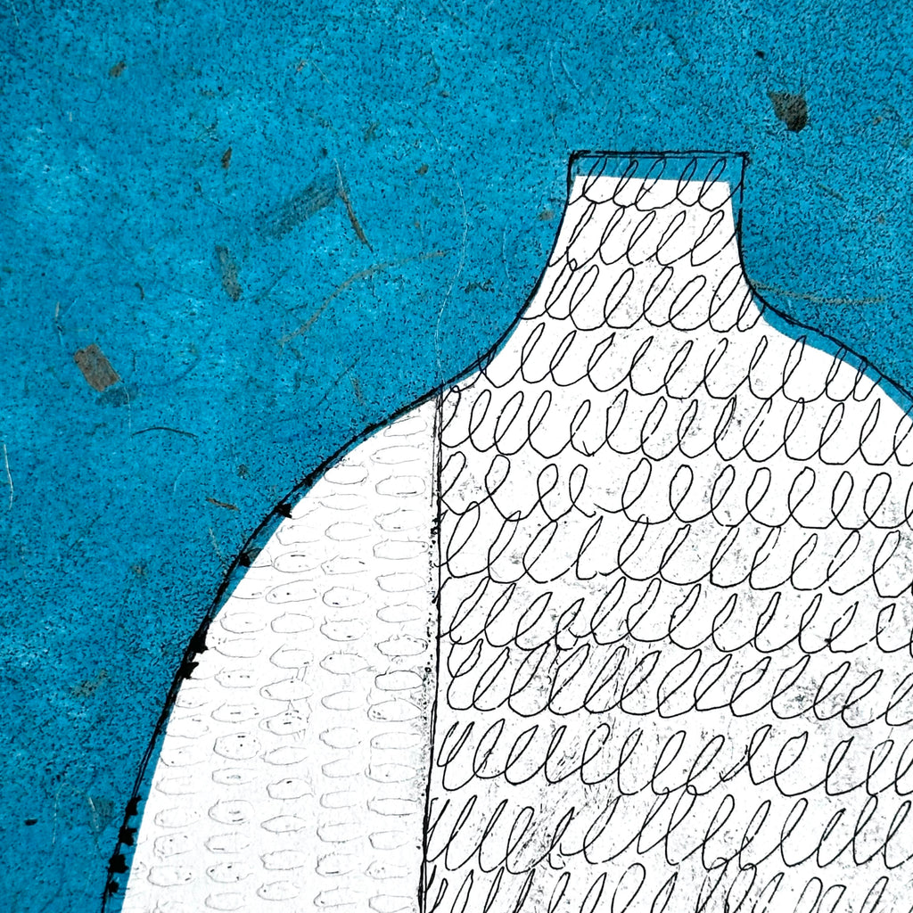 Etching - Conversation #3 - Teal - Unframed