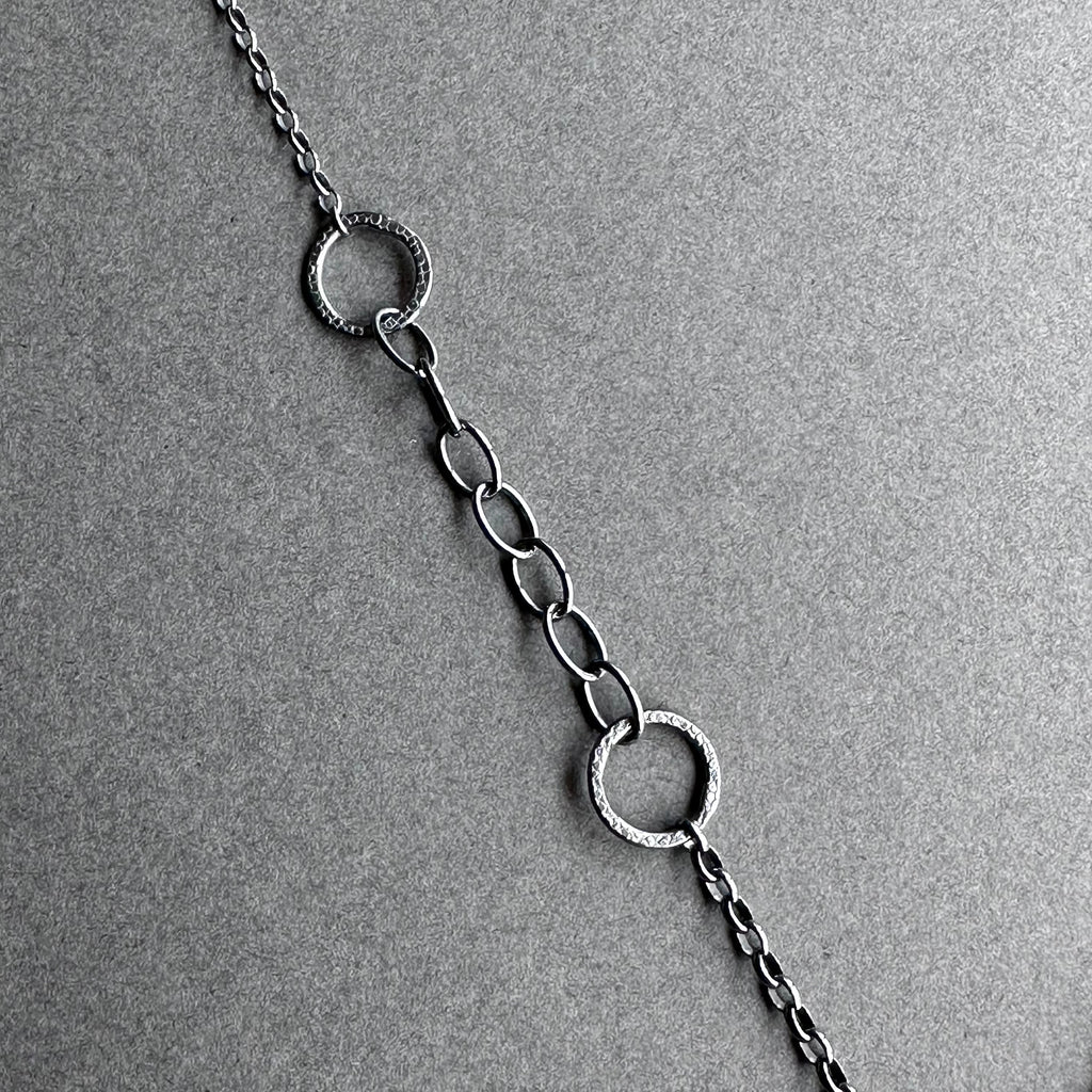 Bug Necklace - Oxidised Silver, Gold & Andesine Labradorite