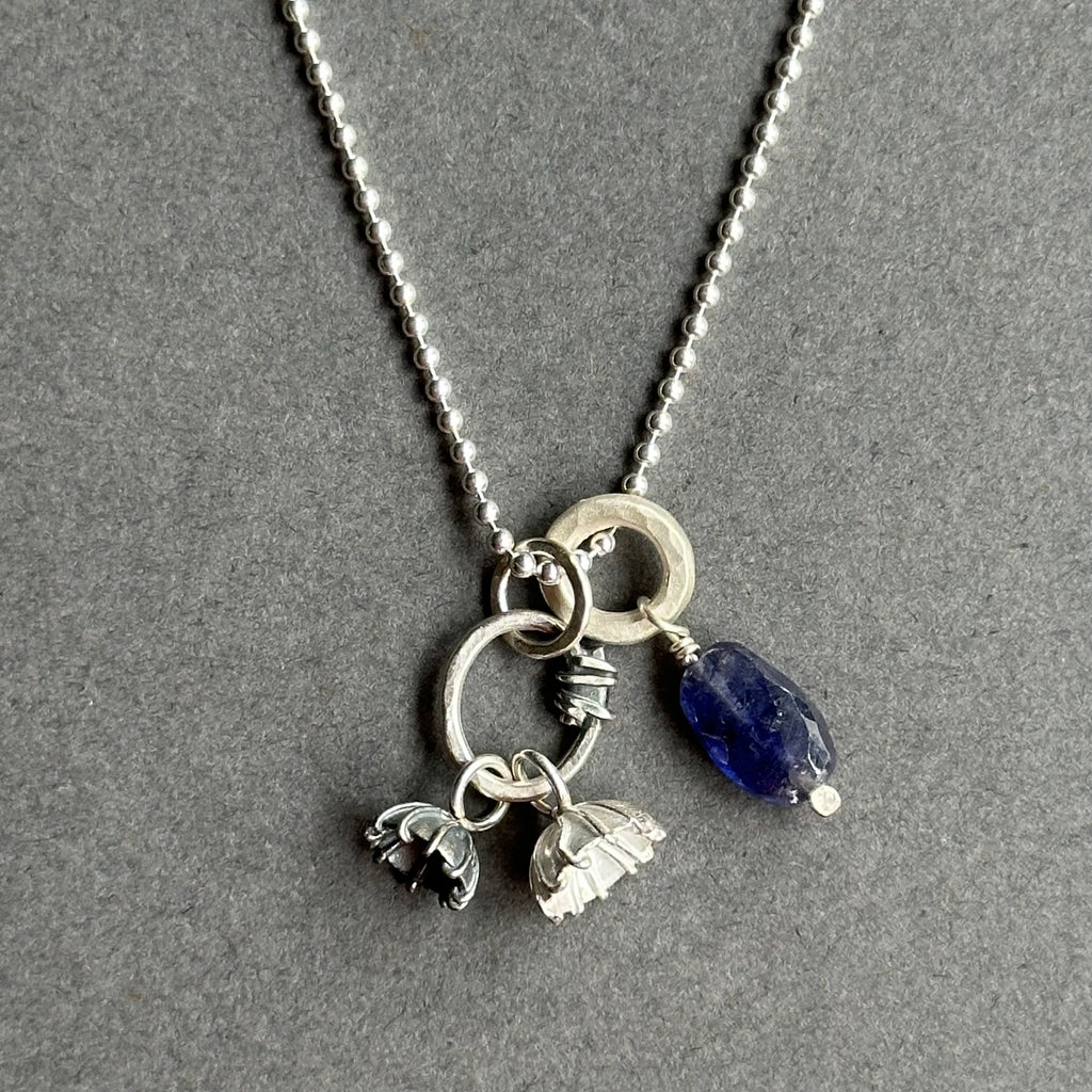 Poppy Seed Necklace - Silver & Blue Sapphire