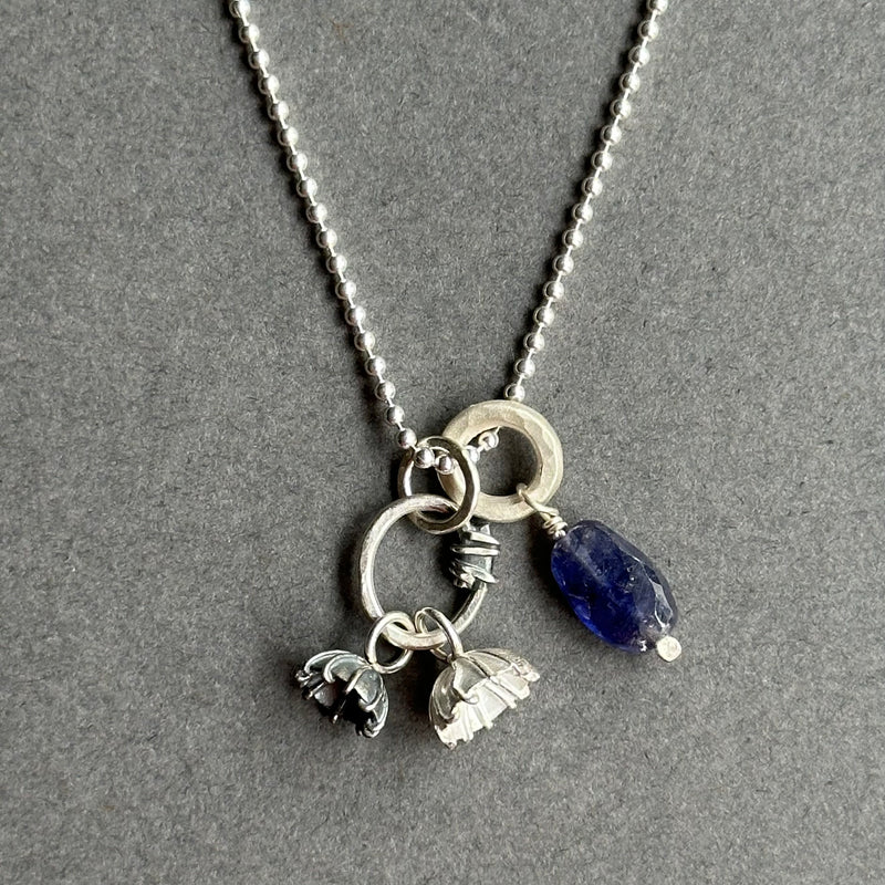 Poppy Seed Necklace - Silver & Blue Sapphire