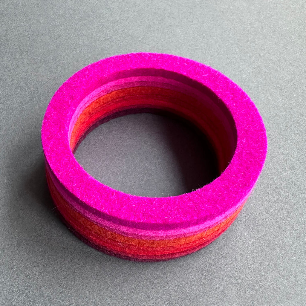 Chunky Bangle Ombre 'Red & Pink'
