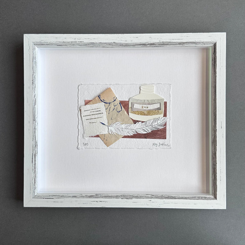 Original Collage - Ink Bottle - Framed