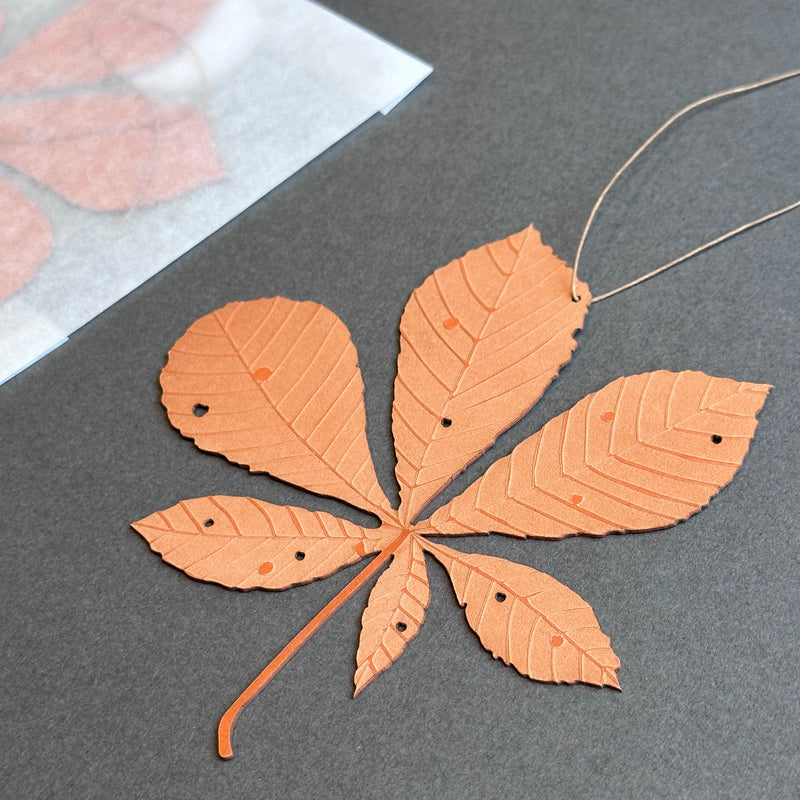 Single Horse Chestnut Leaf - Orange